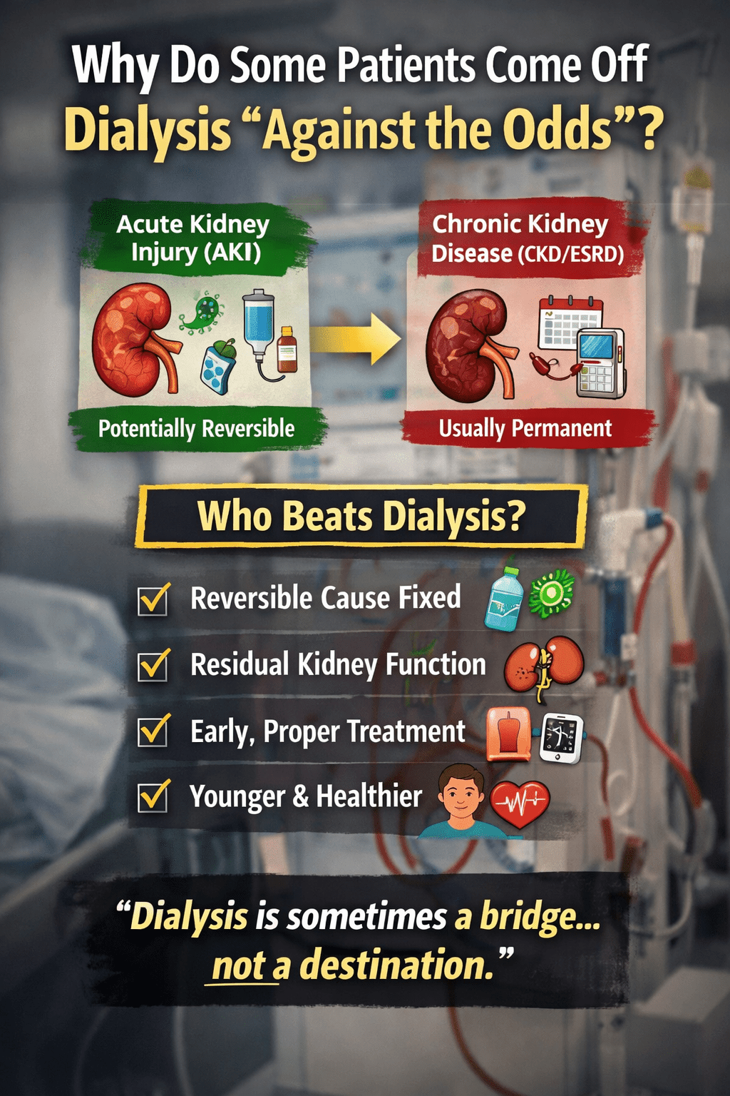 Why Do Some Patients Come Off Dialysis “Against the Odds”? - International Kidney Health – Kidney Disease Guide & Diet Plan