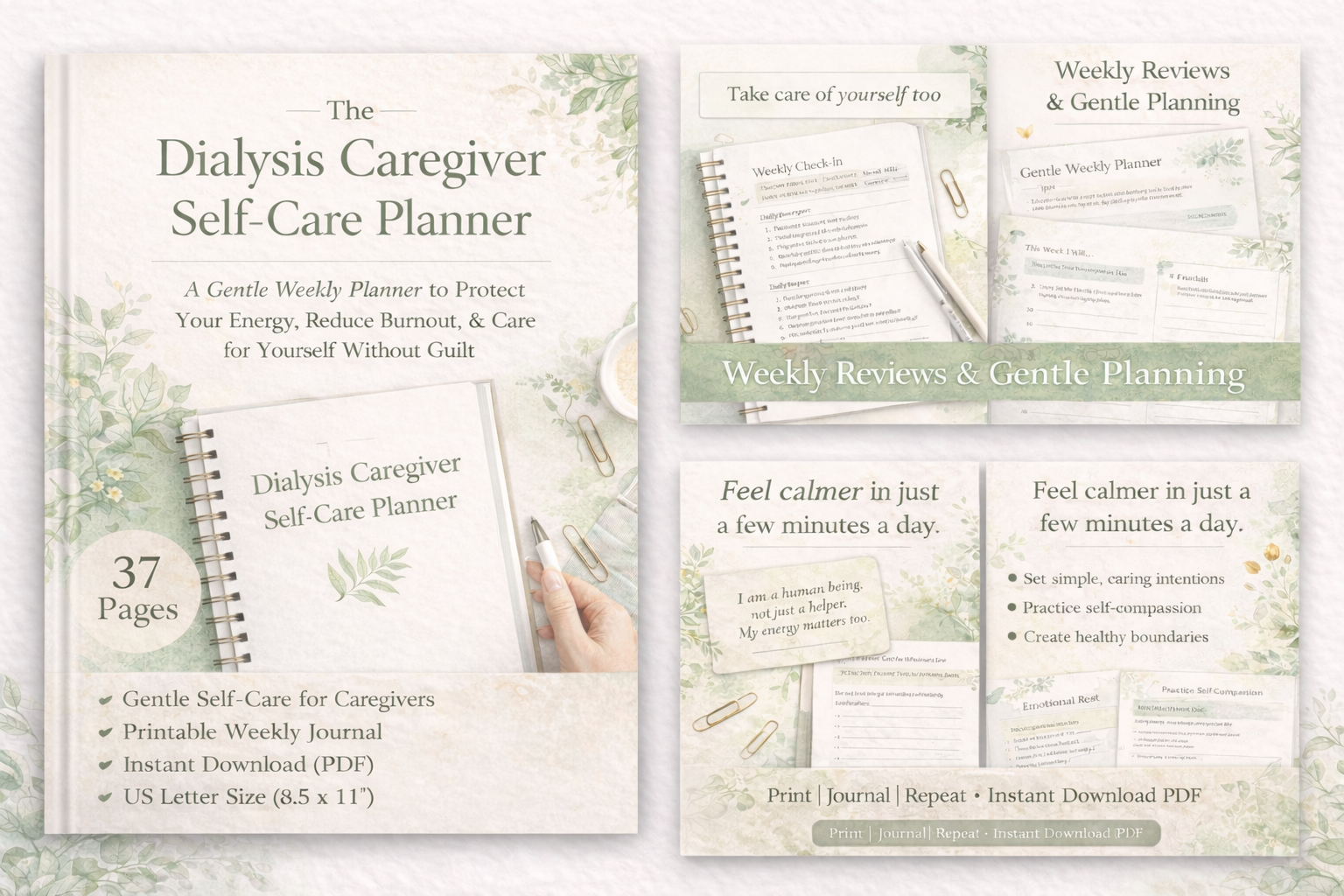 The Dialysis Caregiver Self-Care Planner /A Gentle Weekly Planner to Protect Your Energy, Reduce Burnout, and Care for Yourself Without Guilt